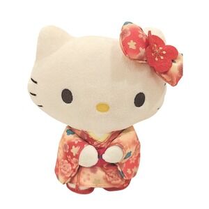 2022Hello Kitty Sanrio‎ gradation Kimono Plush S Series Red & Pink  7.87" Tall